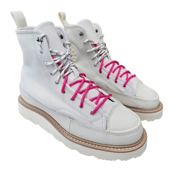 Converse Chuck Taylor Crafted Boot Hi Egret Ivory Leather NEW - Picture 1 of 6